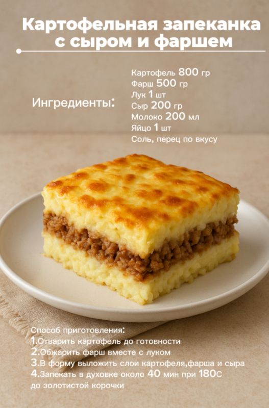 Восхитительная картофельная запеканка: простой рецепт для всей семьи