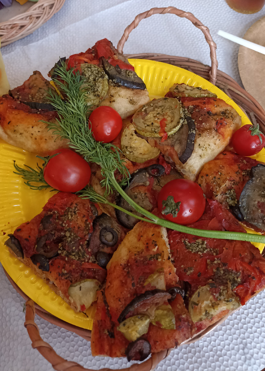 Вкусная постная лепёшка с запечёнными овощами для лакомки