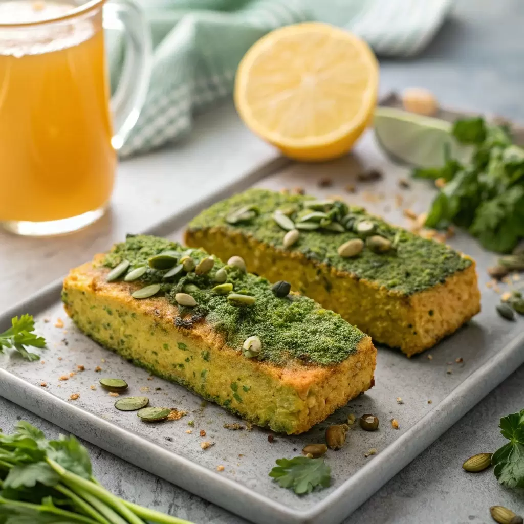 Вкусный обман: веганский «лосось» из тофу с зелёной корочкой